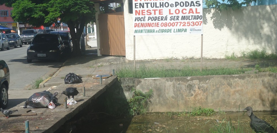 Lixo na ponte é problema na Vila Amélia